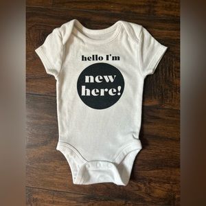 Newborn hello I’m new here onesie